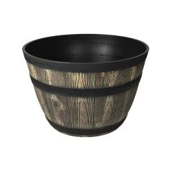 Hot Sale ⌛ EDEN 51cm Oak And Bronze Whiskey Half Barrel Planter - To Australia ❤️