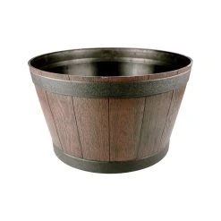 Best Pirce 👍 Australia Sale - Eden 52cm Whiskey Half Barrel Planter Brown 🔥