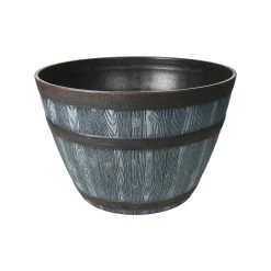 Outlet ✨ EDEN 56cm Grey And Bronze Whiskey Half Barrel Planter - To Australia 🎁